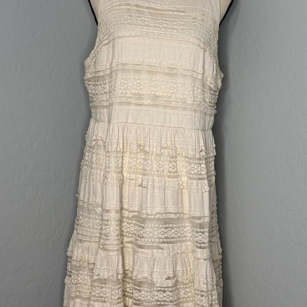 Torrid Ivory Lace High Neck Sleeveless Lined Tiered Dress Size 18 - Picture 4 of 13